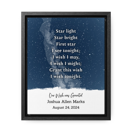 Personalized Star Map - "Star Light, Star Bright" Gallery Framed Canvas