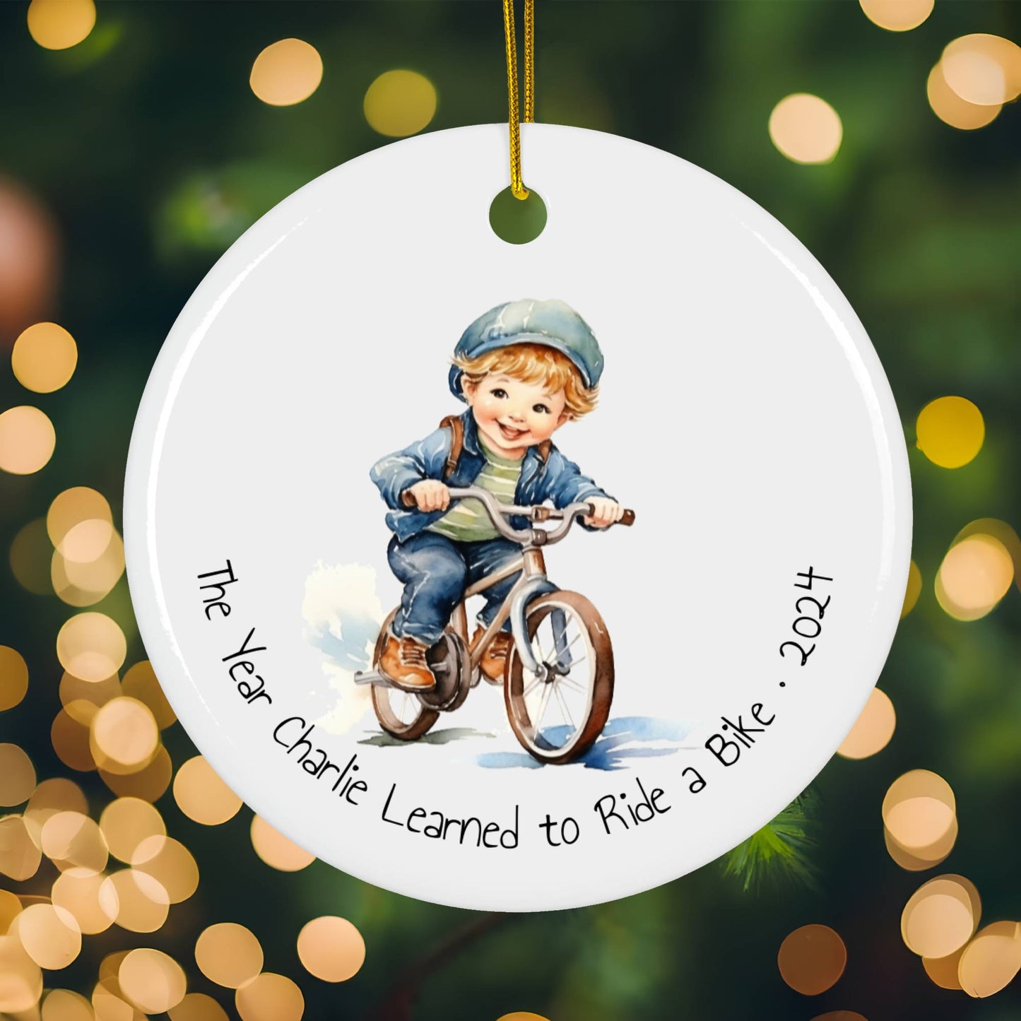 Bike Riding Boy Ornament