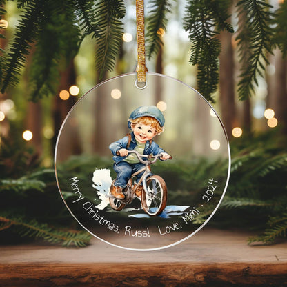 Bike Riding Boy Ornament