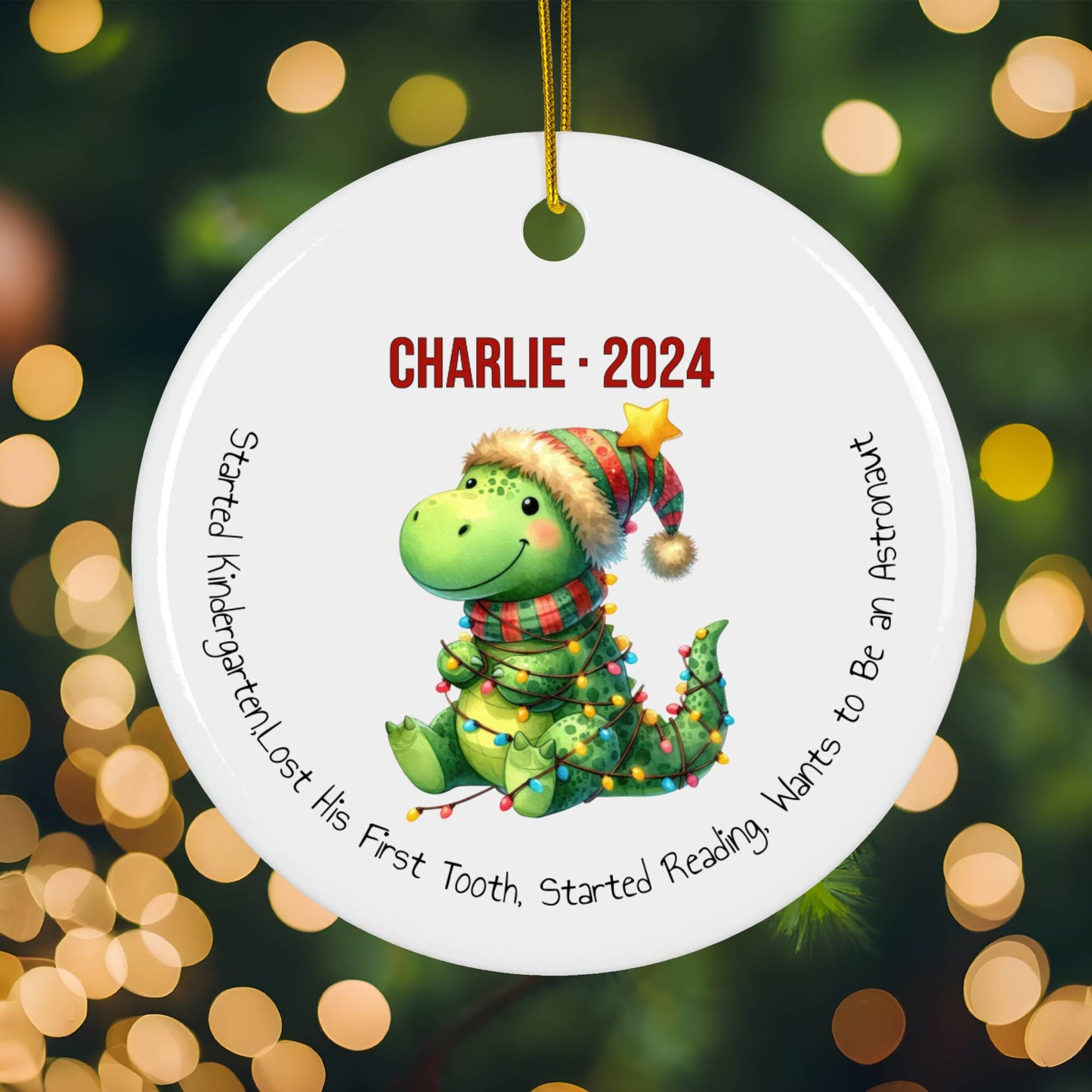 Dinosaur 2024 Milestone Ornament