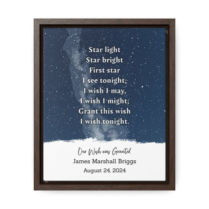 Personalized Star Map - "Star Light, Star Bright" Gallery Framed Canvas