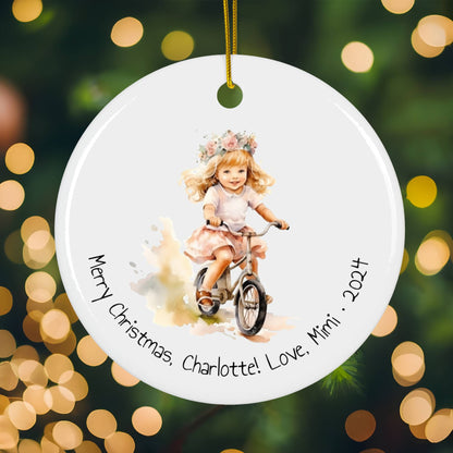 Bike Riding Girl Ornament