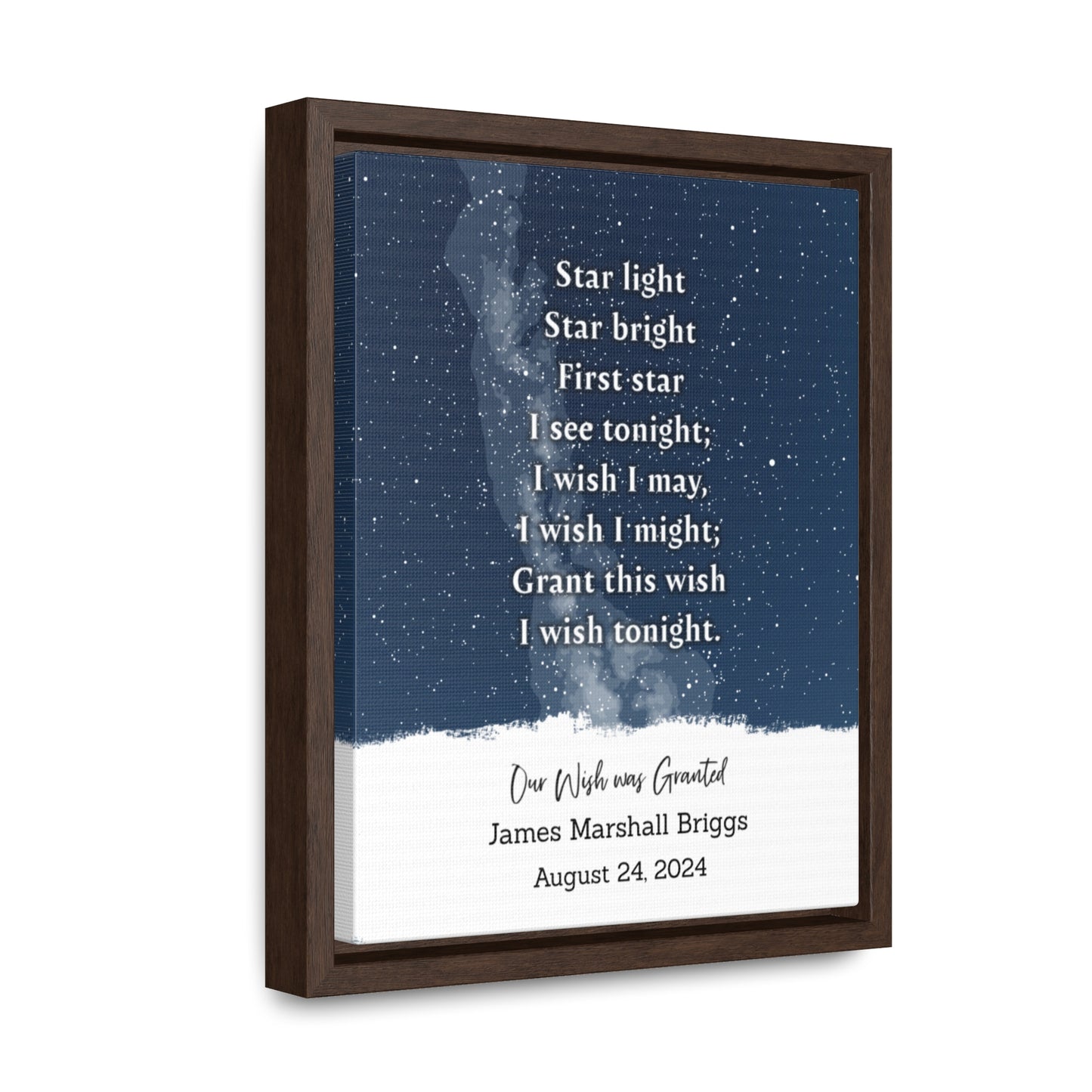 Personalized Star Map - "Star Light, Star Bright" Gallery Framed Canvas