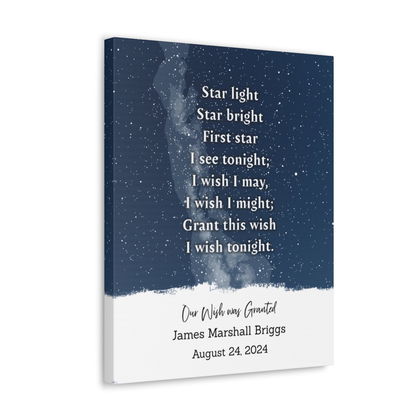 Personalized Star Map - "Star Light, Star Bright" Gallery Wrapped Canvas